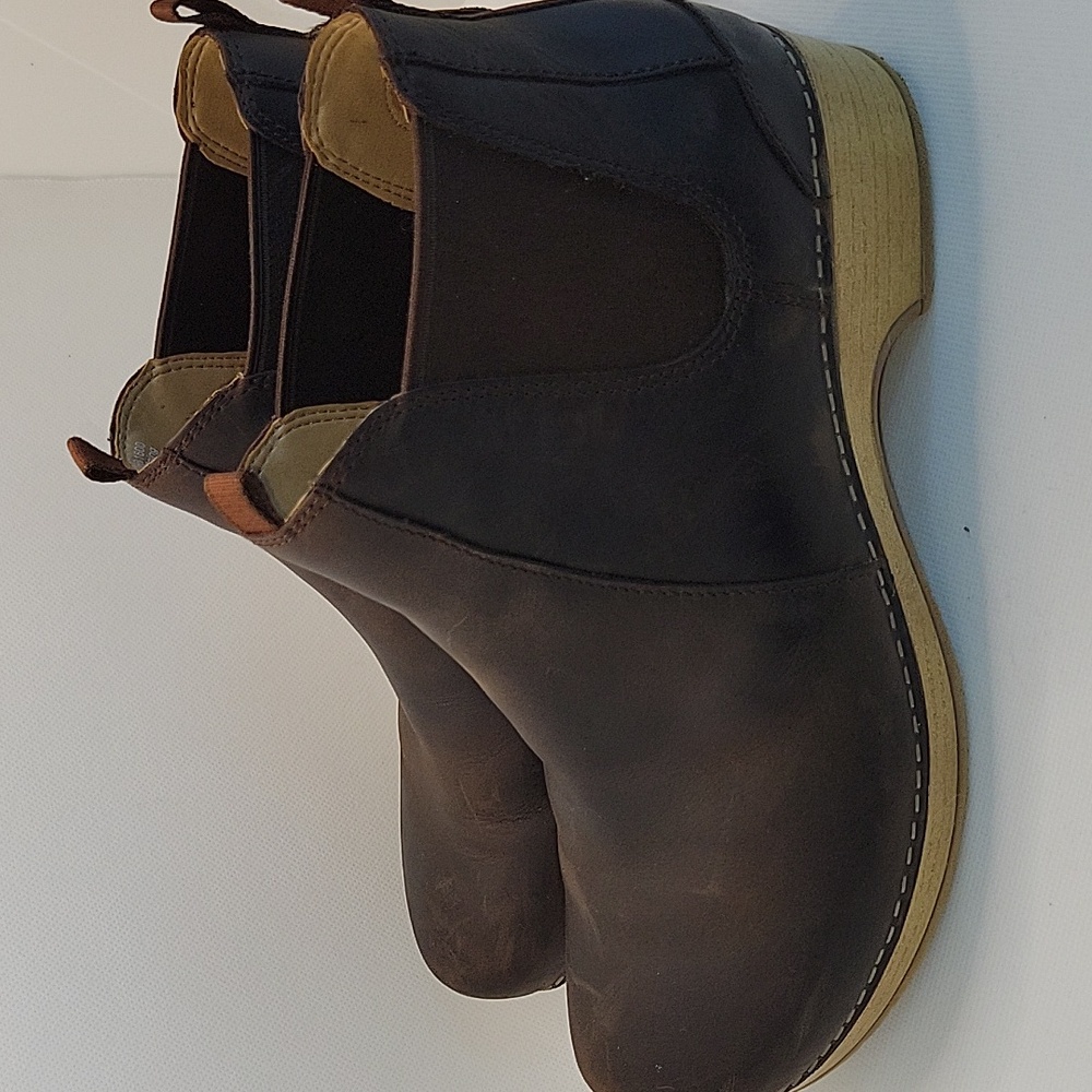 Dansko Becka Boots Size 40 Low Bootie Leather Black Wood Clog Chelsea Boot W10